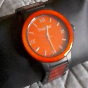 Red Sandal Wood and Metal Men's Watch